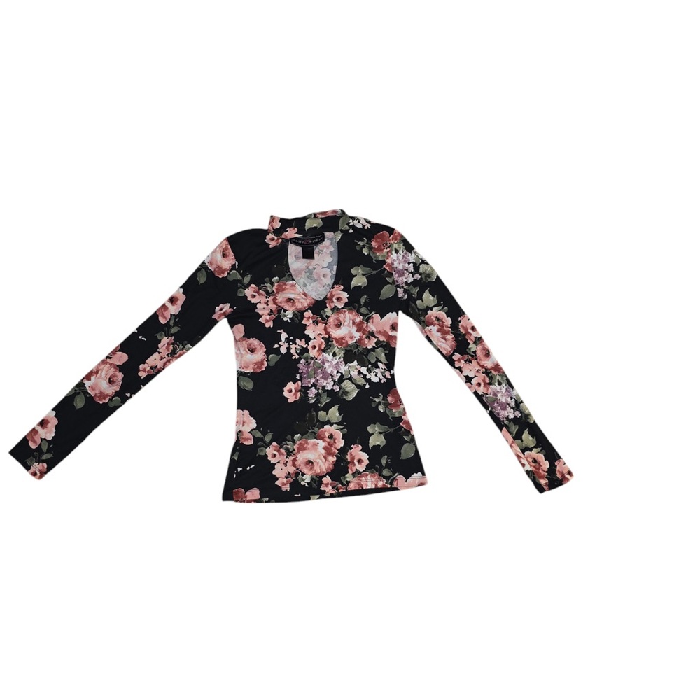 Floral Black and Pink Women's Top